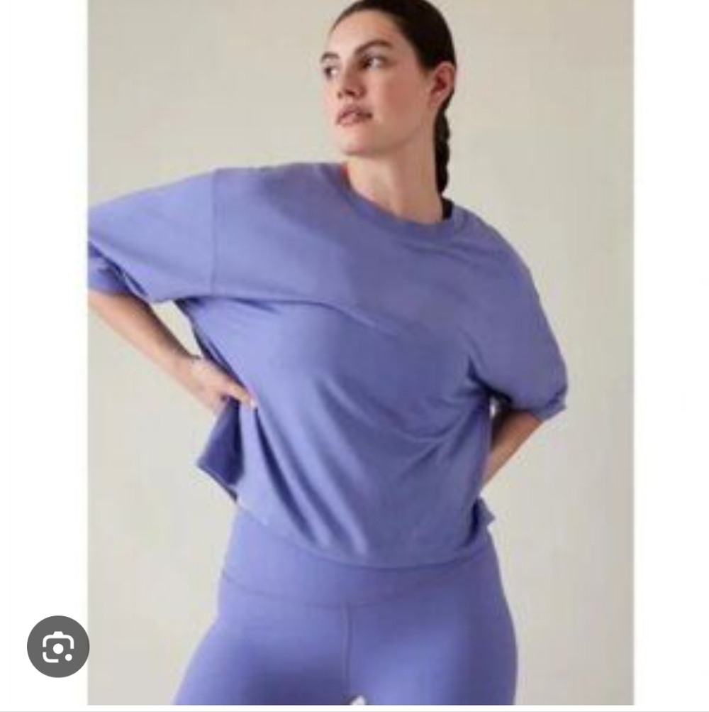 Athleta Purple Henley Sweater